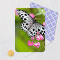 Black-and-White Butterfly and Pink Flowers Blank Card Card Front with Envelope and Gold Seal image number 4