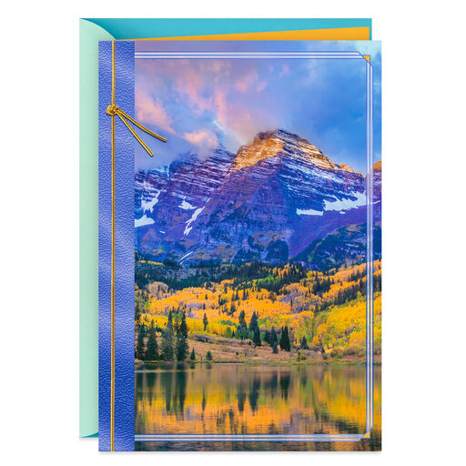 Majestic Mountains and Fall Foliage Blank Card, 