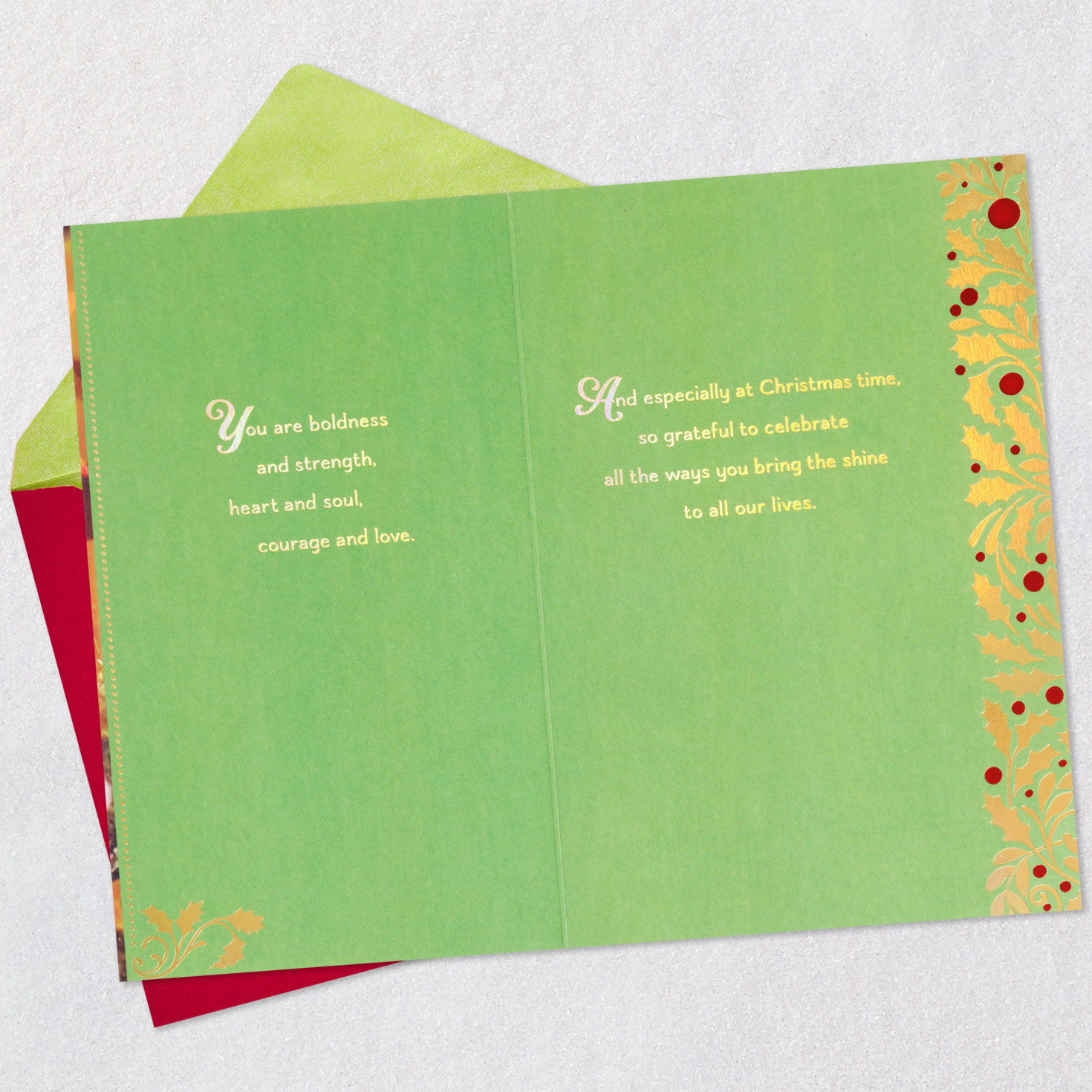 Glitter Star Tree Topper Christmas Card for Daughter Open card with envelope image number 4