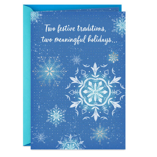 Two Festive Traditions Hanukkah and Christmas Card, 
