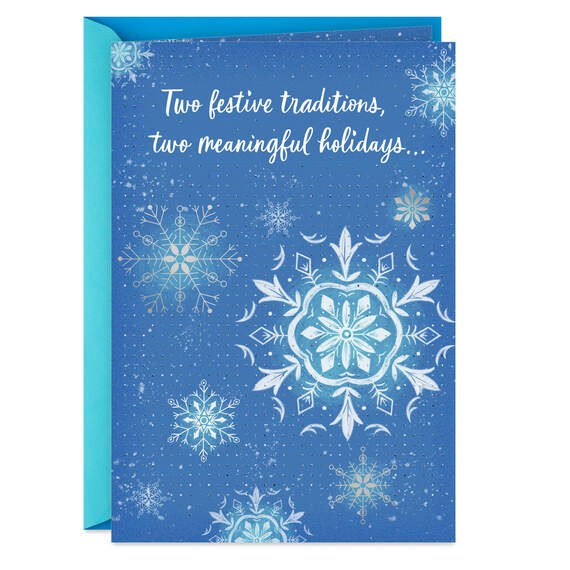 Two Festive Traditions Hanukkah and Christmas Card, , large image number 1