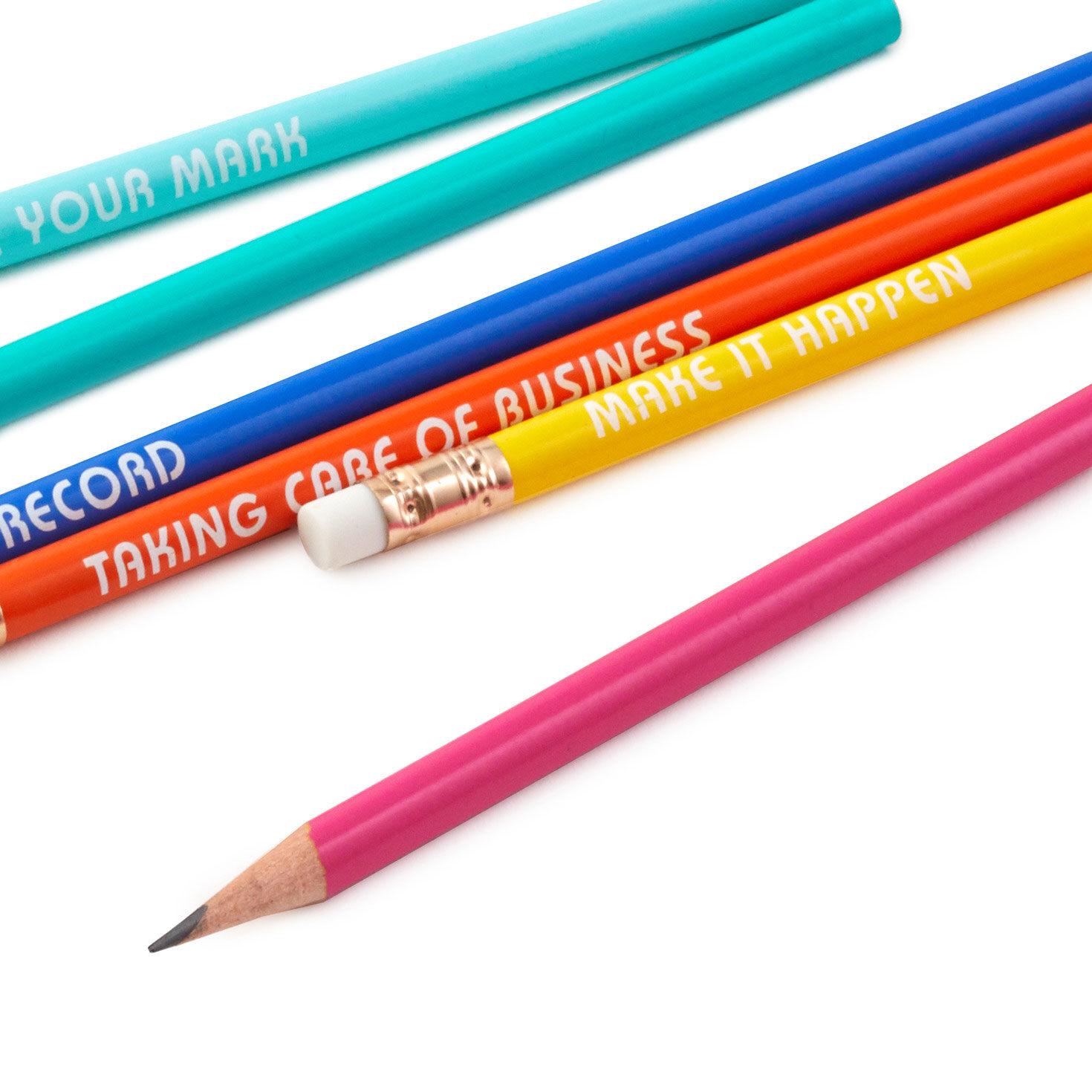 6 Wood Pencils With Messages  image number 2