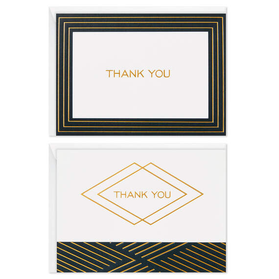 Black and Gold Bulk Blank Thank-You Notes, Pack of 50, , large image number 2