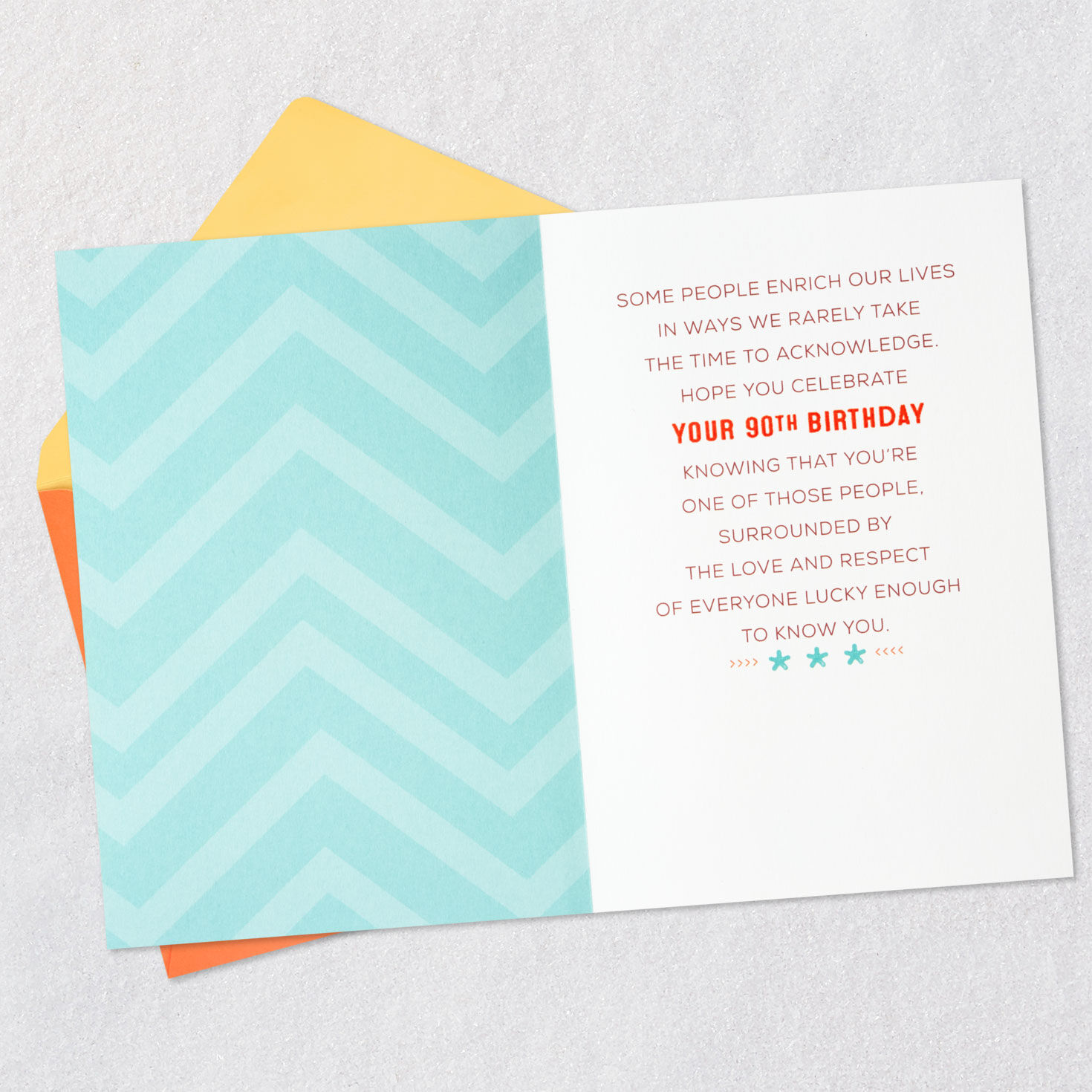 Party D&eacute;cor 90th Birthday Card Open card with envelope image number 3