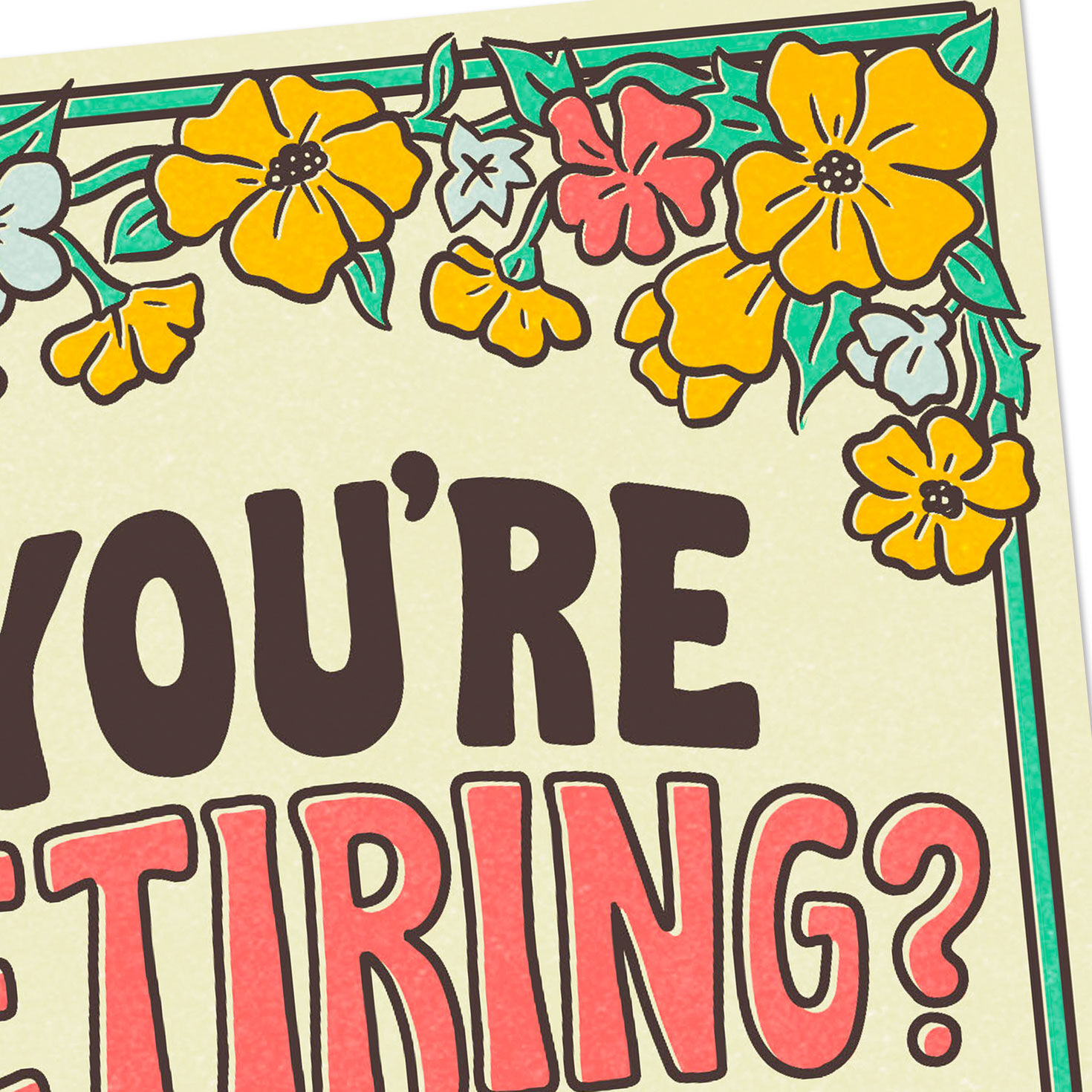 Retro Floral Funny Retirement Card Card Front Detail image number 4