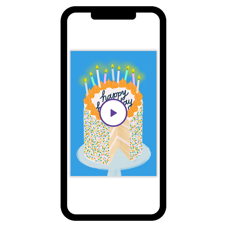 Cake and Candles Birthday eCard