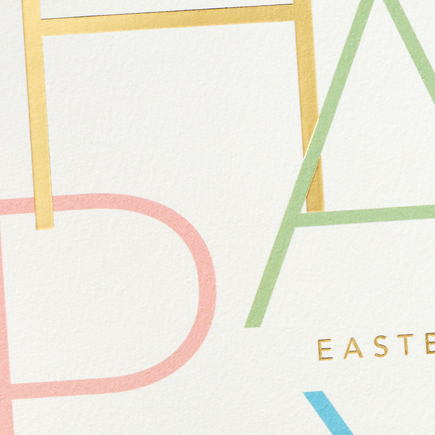 Pastel and Gold Lettering on Ivory Easter Card Card Front Detail image number 4