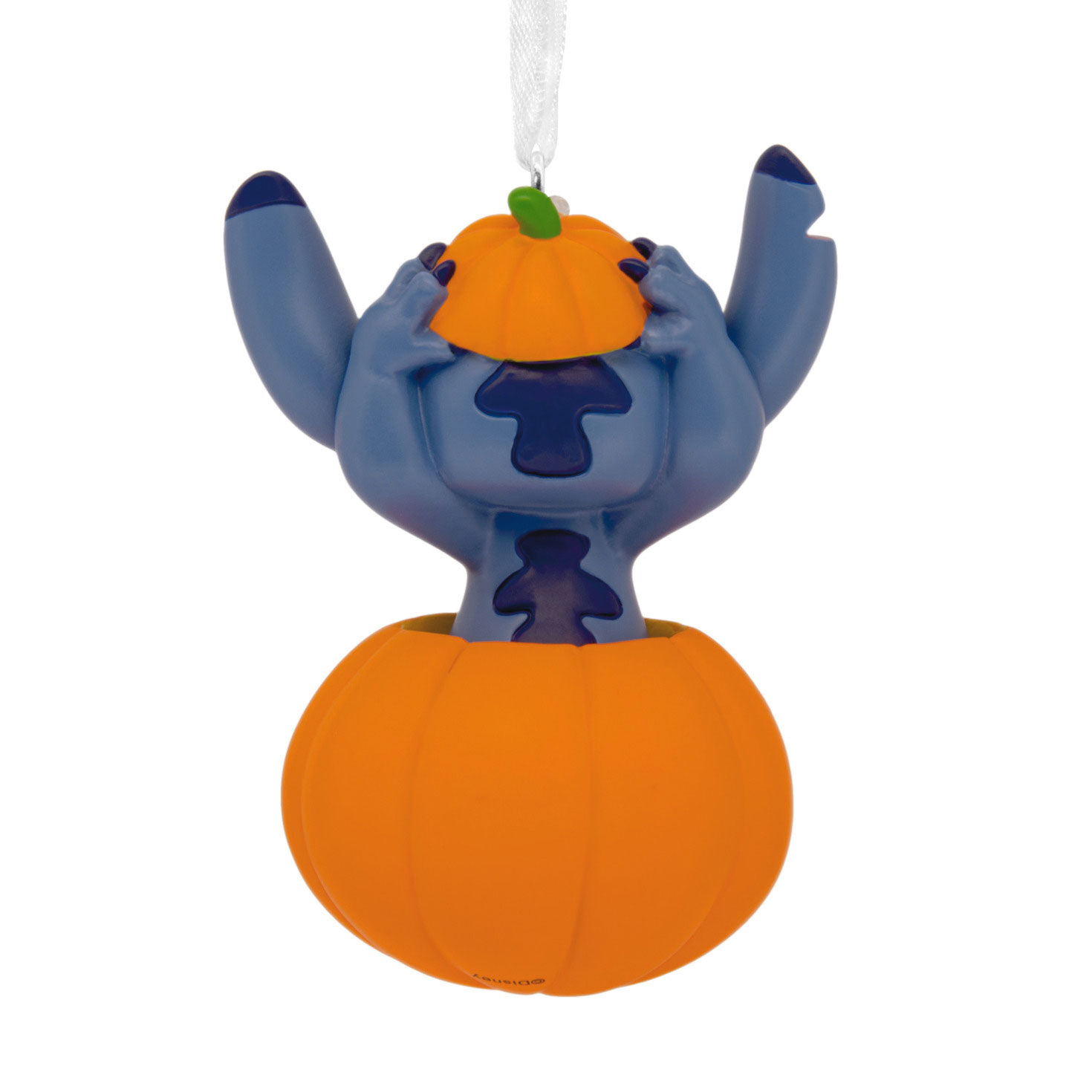 Stitch in Jack-o'-Lantern Halloween Ornament Back image number 4