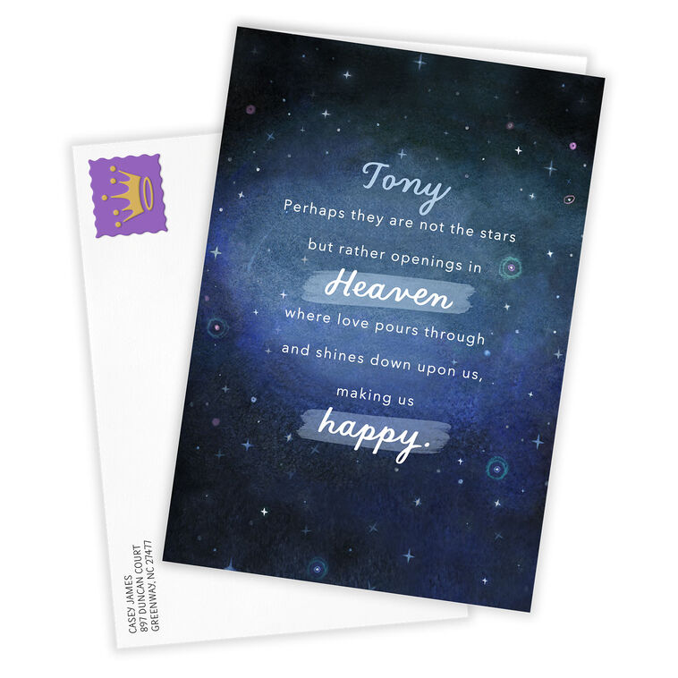 Personalized Stars In Heaven Sympathy Card, , large image number 2