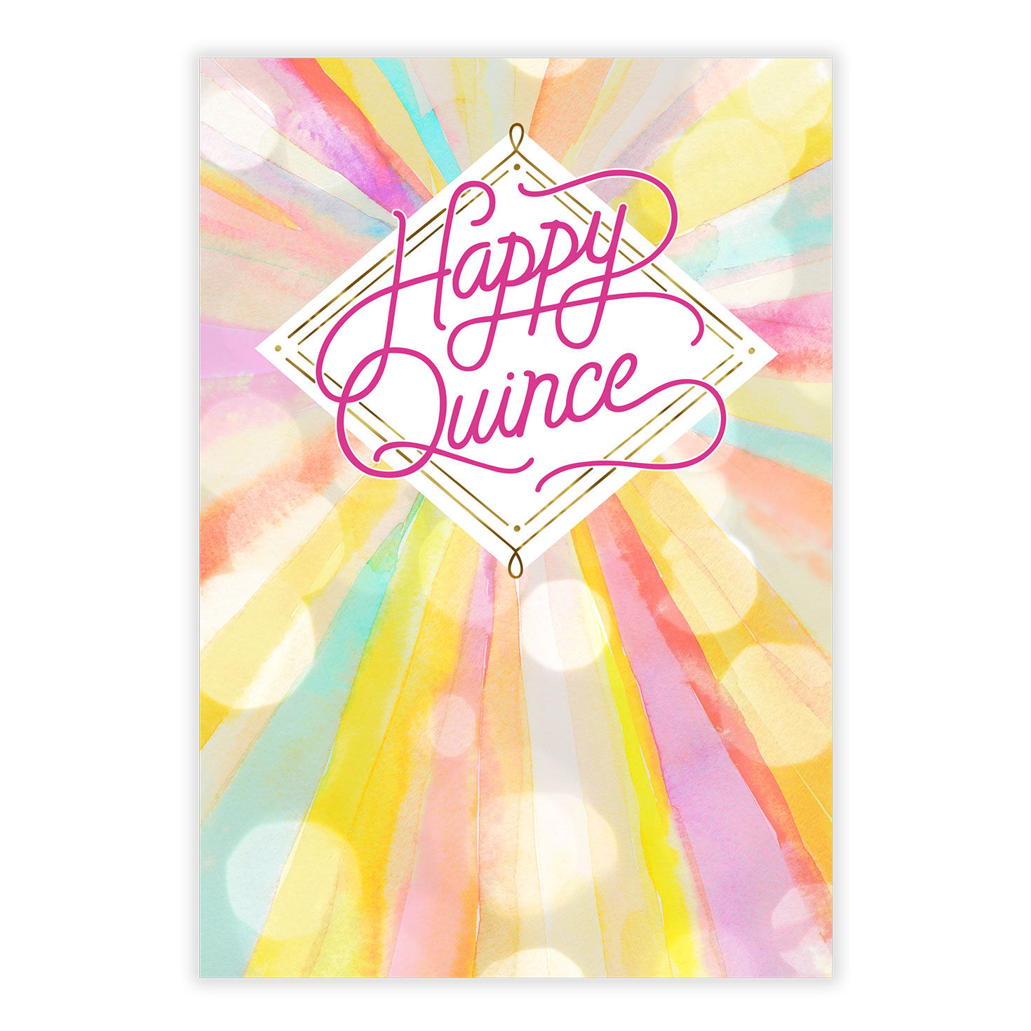 Colored Rays Personalized Quincea&ntilde;era Card front image number 2