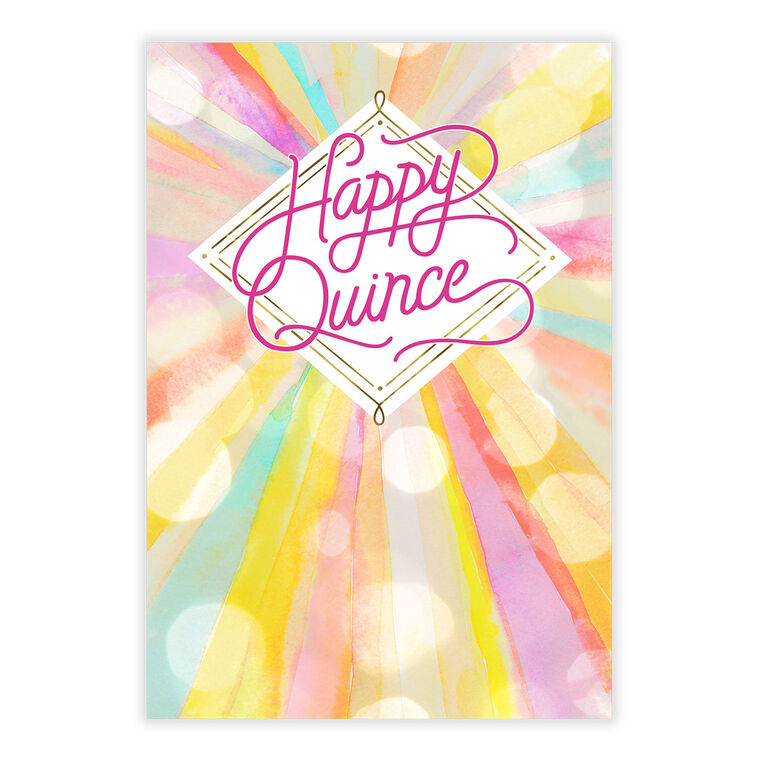 Colored Rays Personalized Quinceañera Card front image number 2