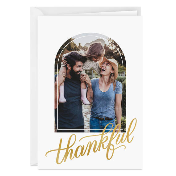 Elegant Thankful Folded Photo Card