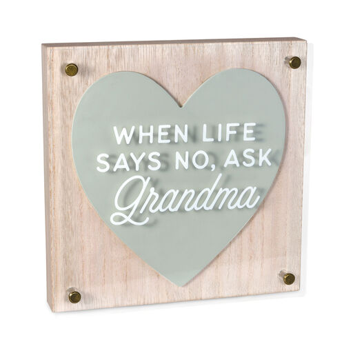 Ask Grandma Layered Square Quote Sign, 8x8, 