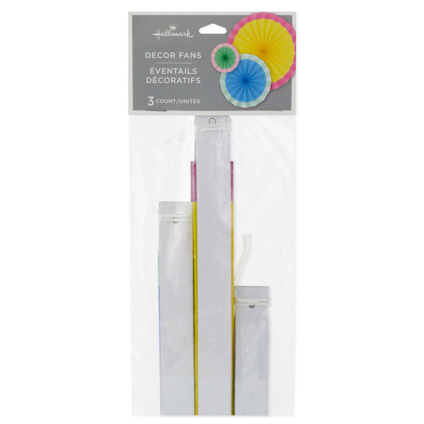 Bright Pastel Decorative Paper Fans, Set of 3, , large image number 3