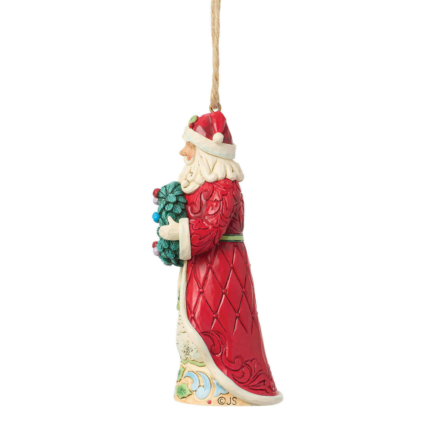 Santa Holding Wreath Jim Shore Ornament side image number 3
