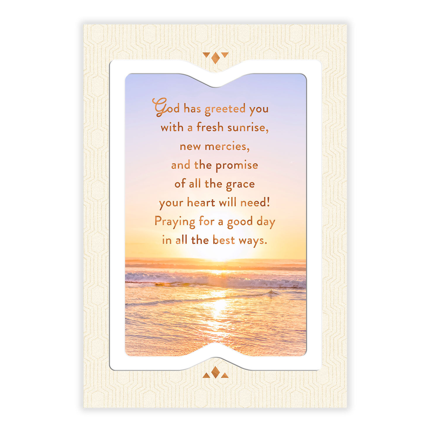 Beach Sunrise Religious Personalized Card front image number 2