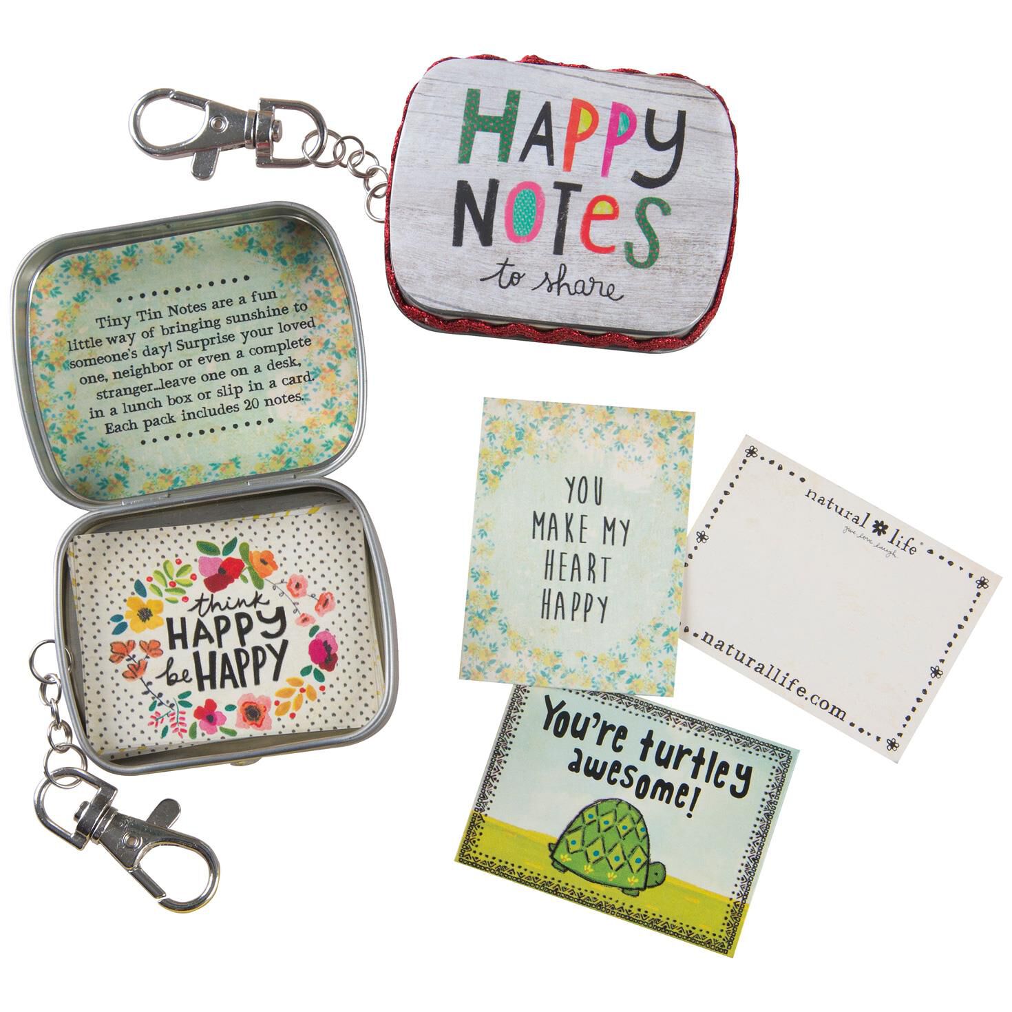 natural life tiny tin happy notes notecards desk accessories tiny note cards