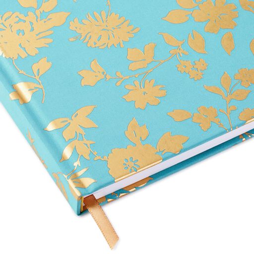 Gold Toile on Aqua Hardback Notebook, 