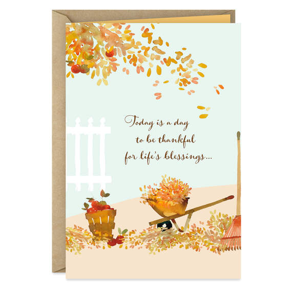 Thankful for a Blessing Like You Apple Tree Thanksgiving Card, , large image number 1