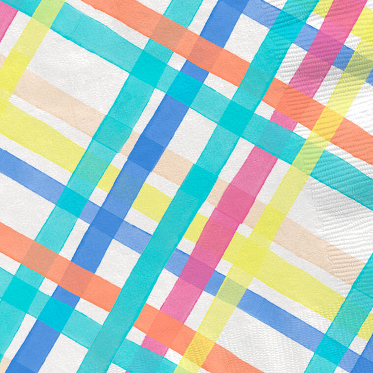 Bright Pastel Plaid Dinner Napkins, Set of 16, , large image number 4