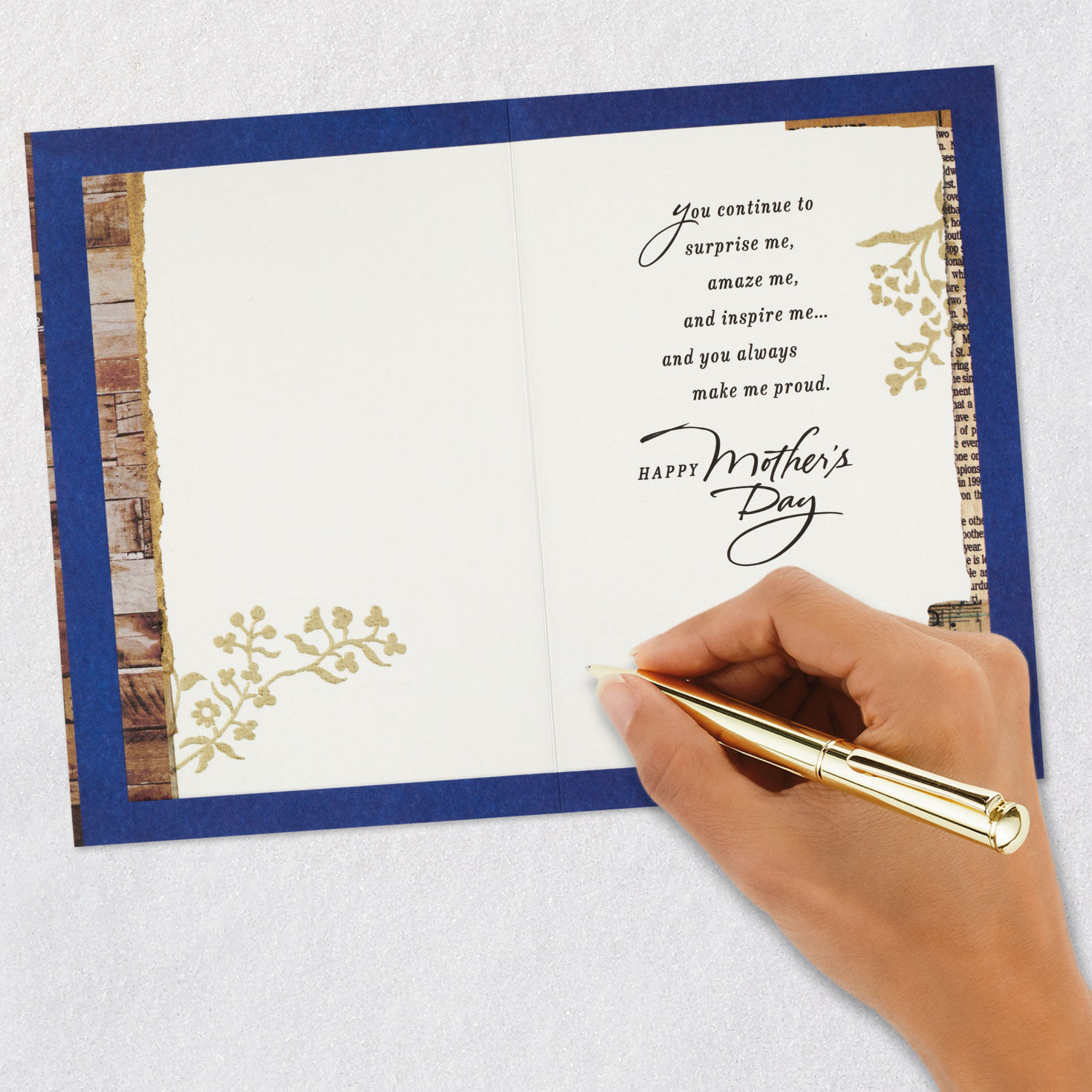 Silhouette Flowers Daughter Mother's Day Card Signing card image number 6