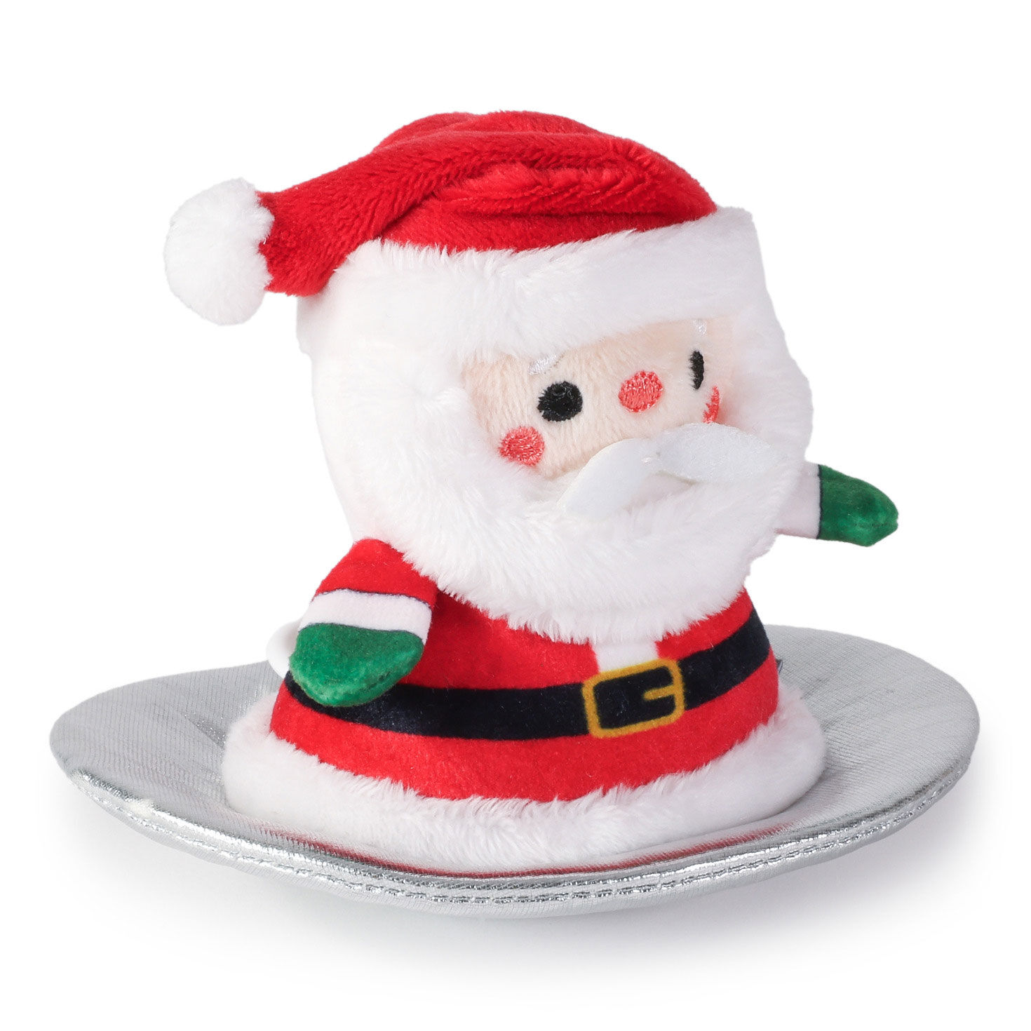 Sledding Santa Zip-Along Plush Toy, 5"