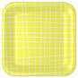 Yellow Grid Square Dinner Plates, Set of 8, , large image number 1