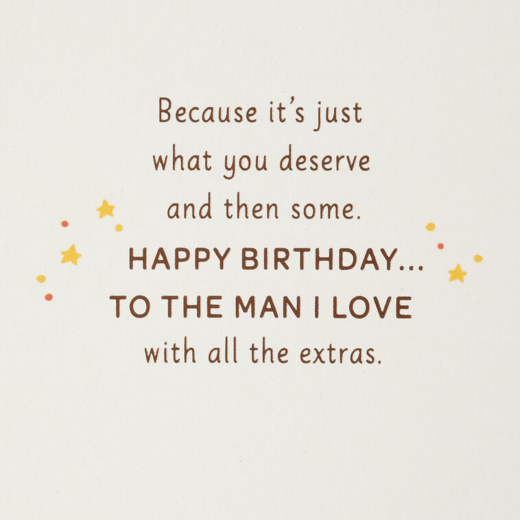 A Little Extra for the Man I Love Romantic Birthday Card for Him, , large image number 3