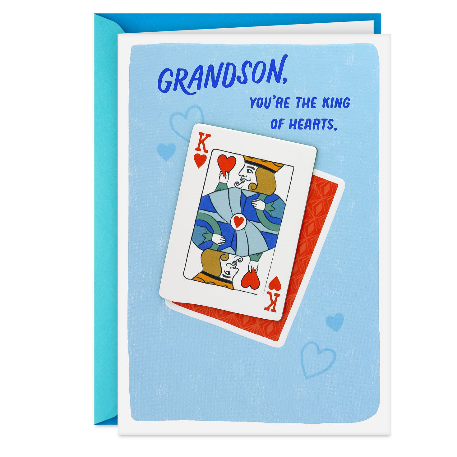 You're the King of Hearts Birthday Card for Grandson