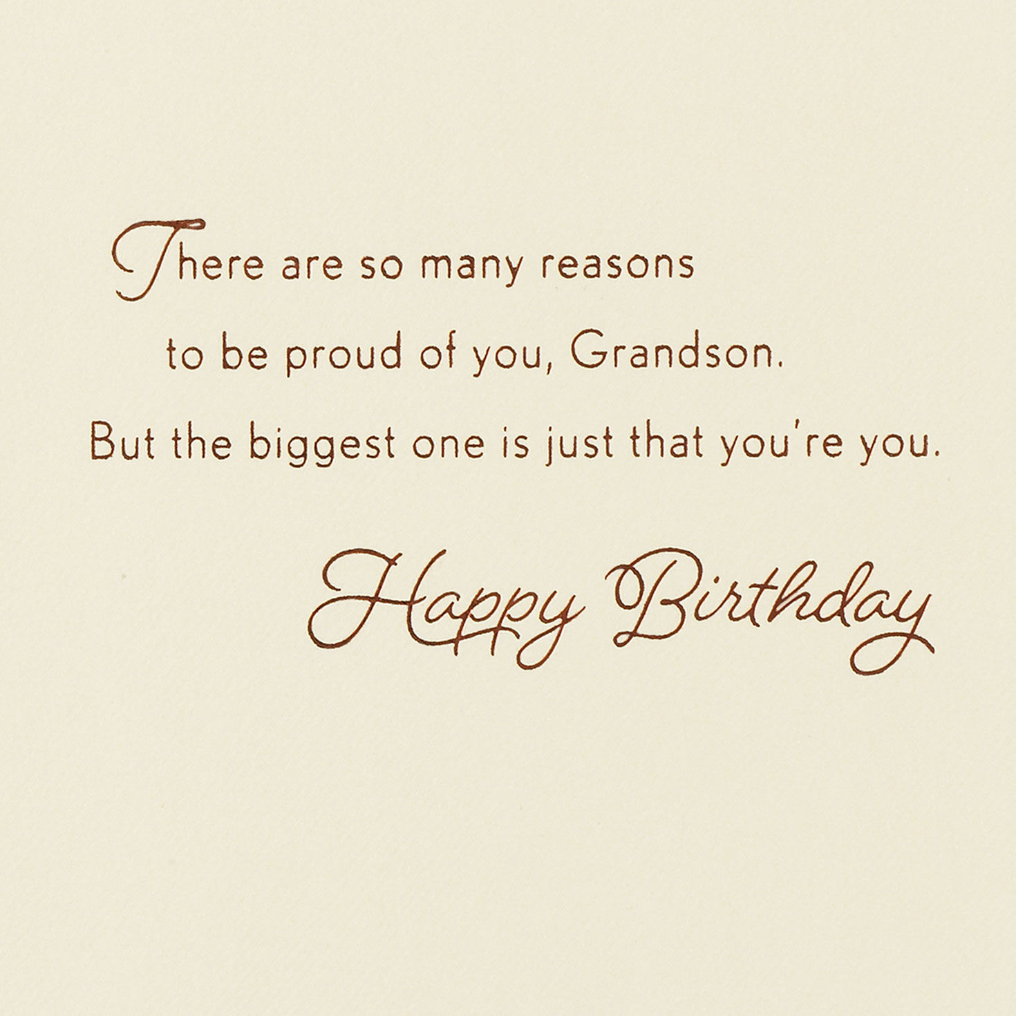 Elegant Leaves Birthday Card for Grandson sentiment image number 3