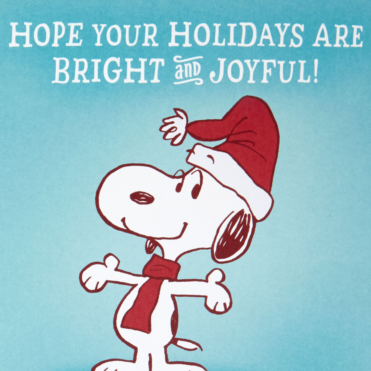 Santa Snoopy Wreath Musical Christmas Card With Light sentiment image number 2