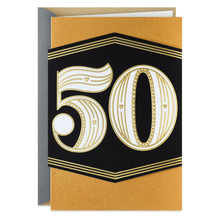 Golden Means 50th Anniversary Card