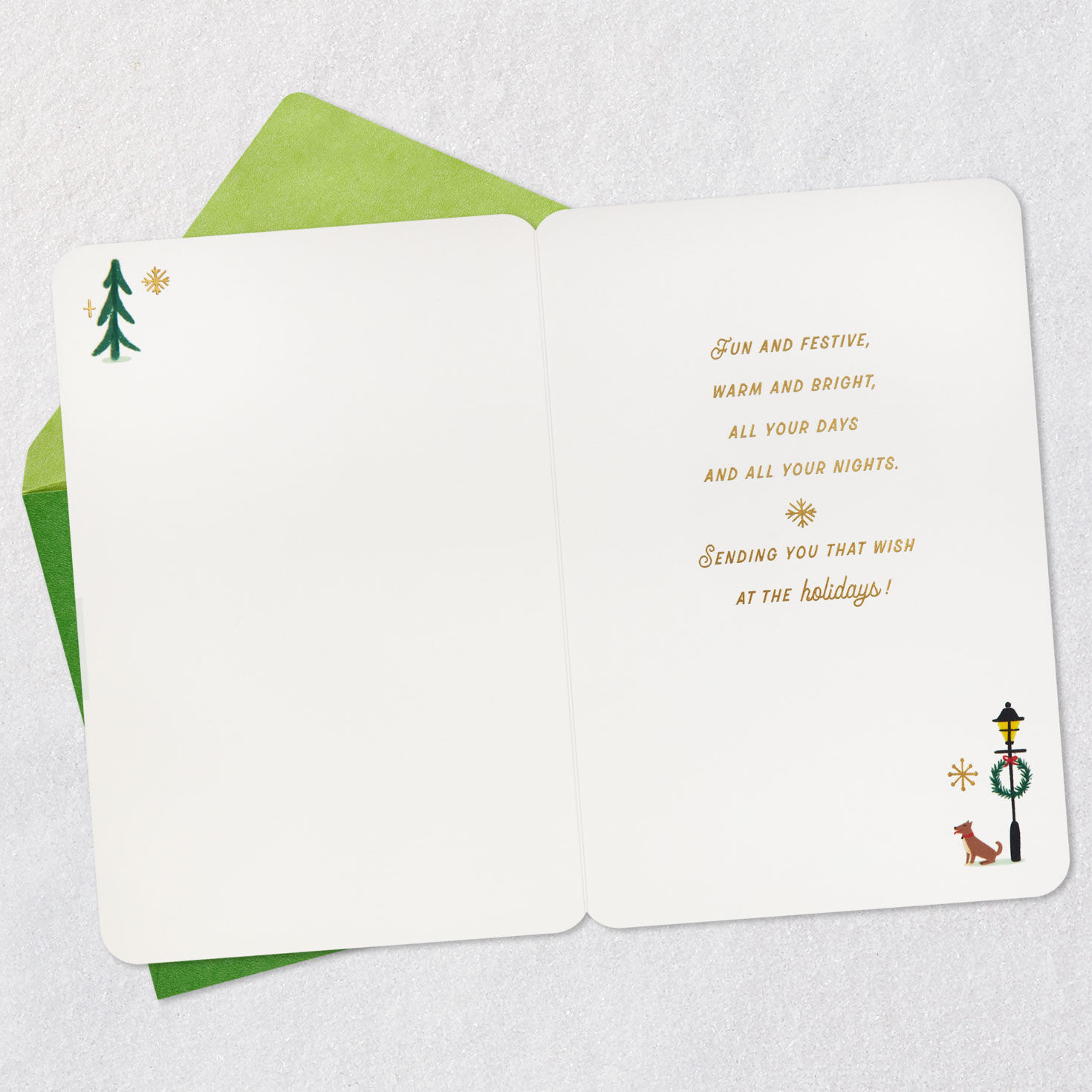 People in Winter Activities Happy Holidays Card Open card with envelope image number 3