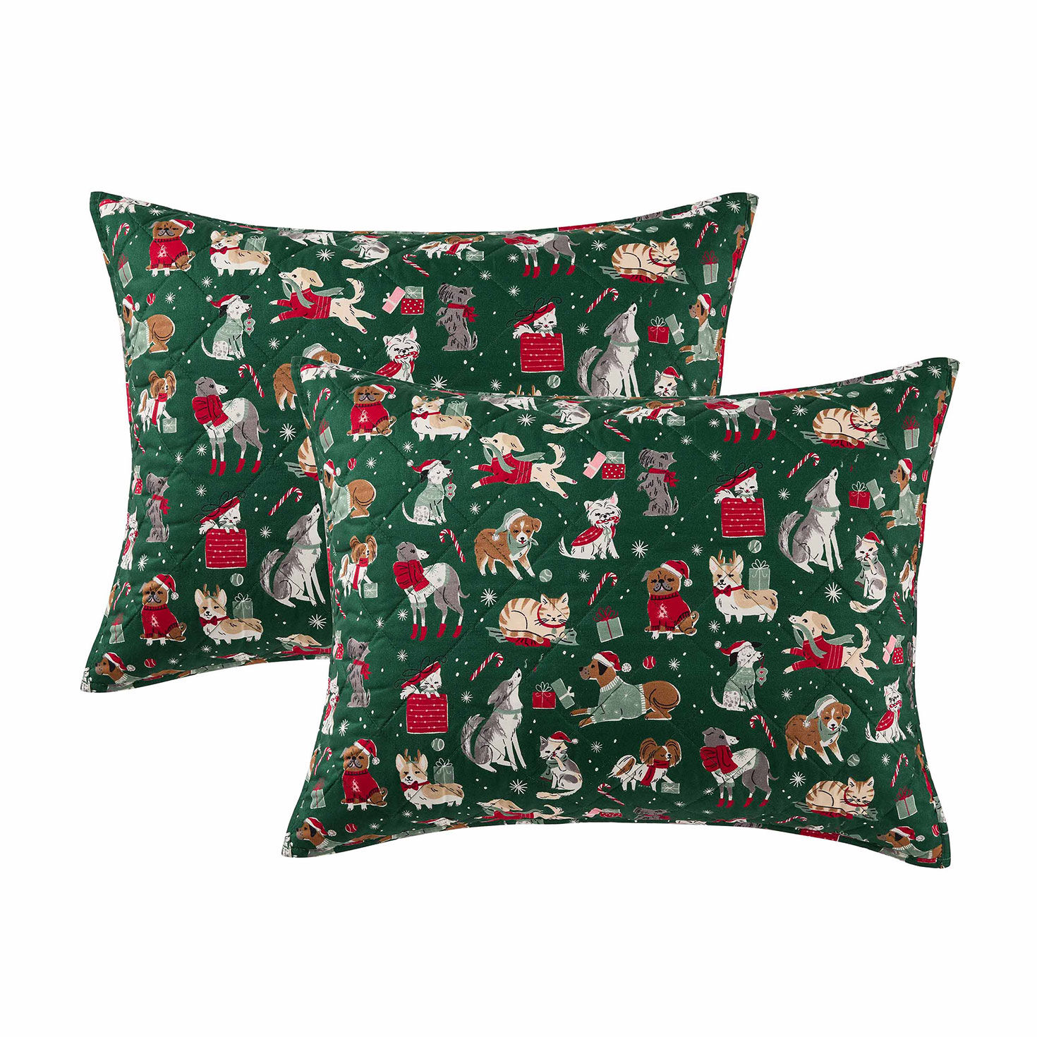 Hallmark Holiday Pets 3 Pc. Quilt Set - Full/Queen front pillows image number 3