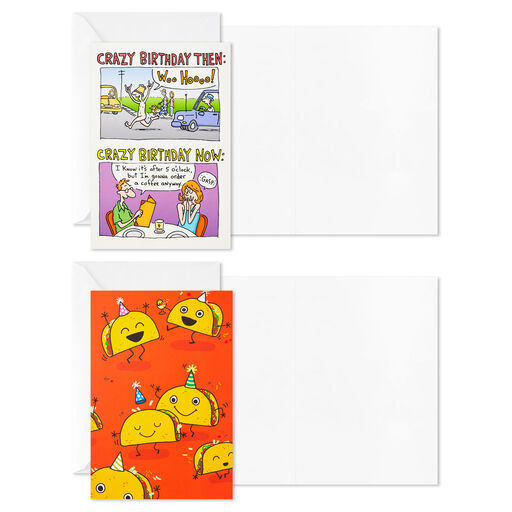 Funny Assorted Boxed Blank Birthday Cards, Pack of 12, 