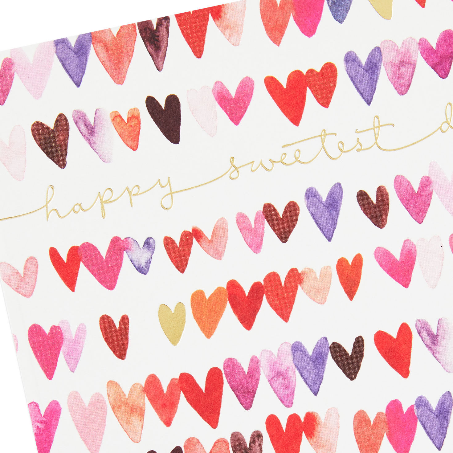 Watercolor Hearts Sweetest Day Card Card Front Detail image number 4