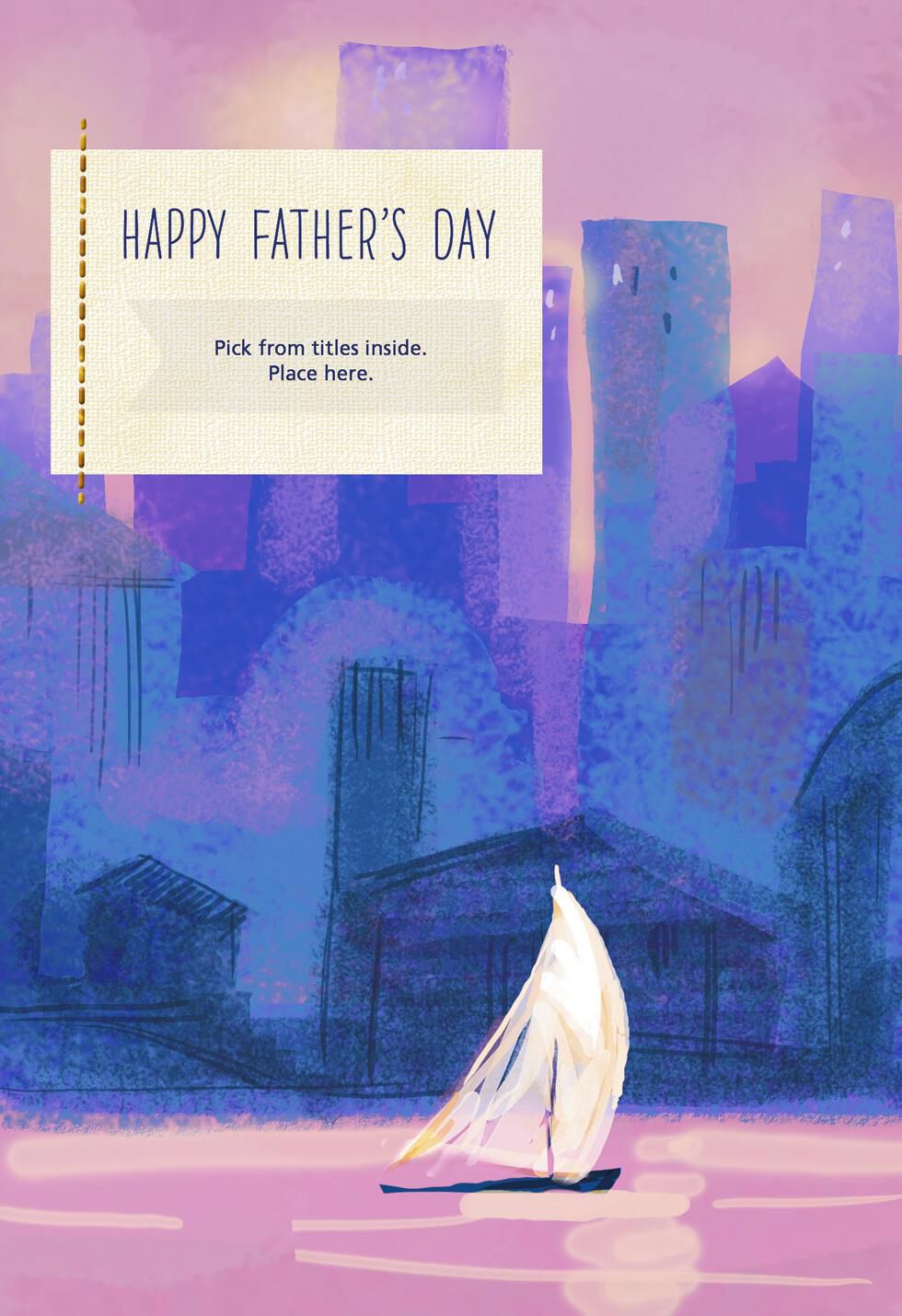 Sailboat Customizable Father's Day Card with Male Relative Stickers
