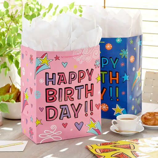 17" Kids Birthday Fun 3-Pack Assorted Gift Bags, 