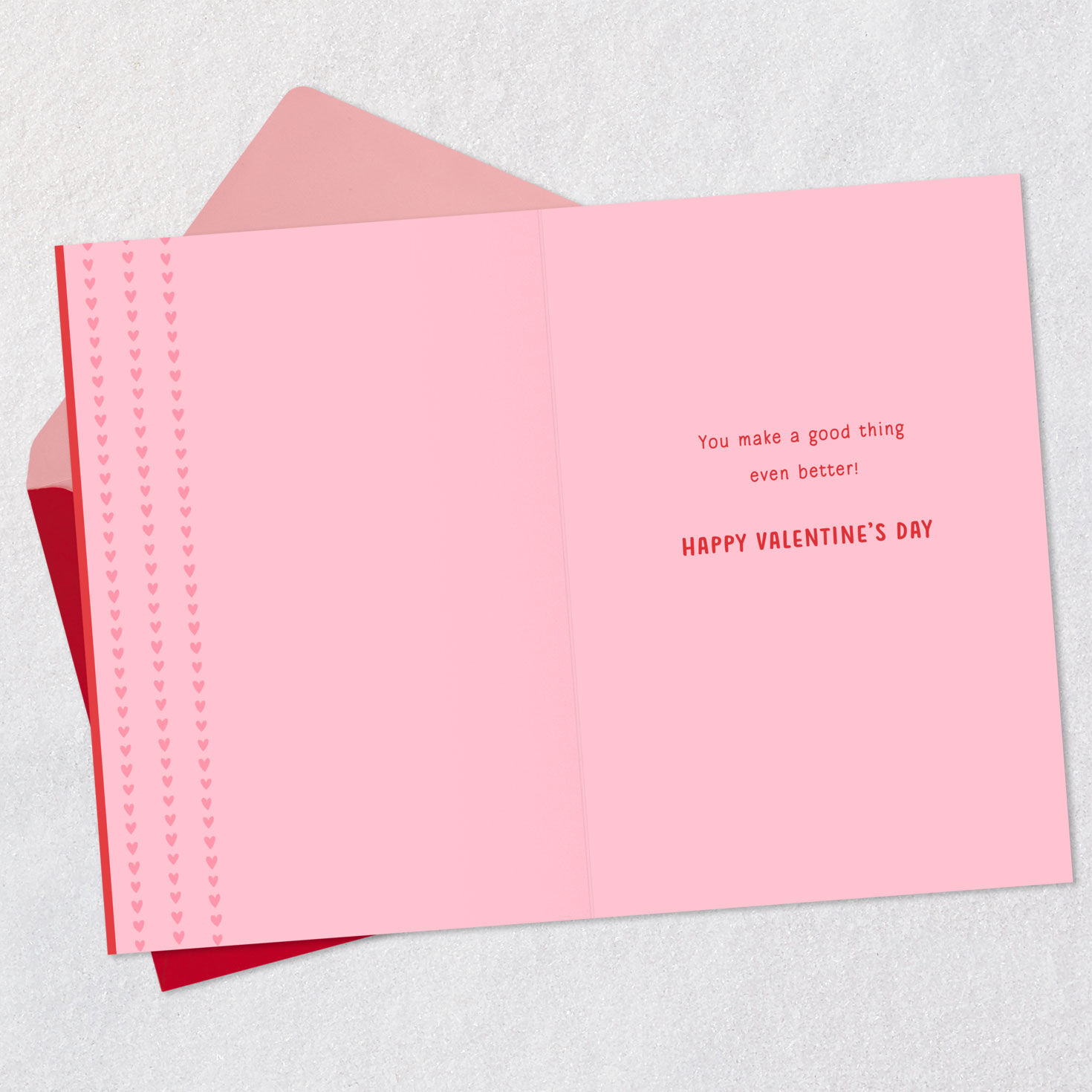 Hamburger and Fries Valentine's Day Card Open card with envelope image number 3