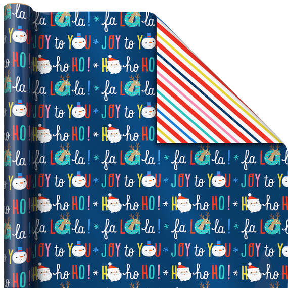 Santa and Friends 3-Pack Reversible Christmas Wrapping Paper, 120 sq. ft., , large image number 4