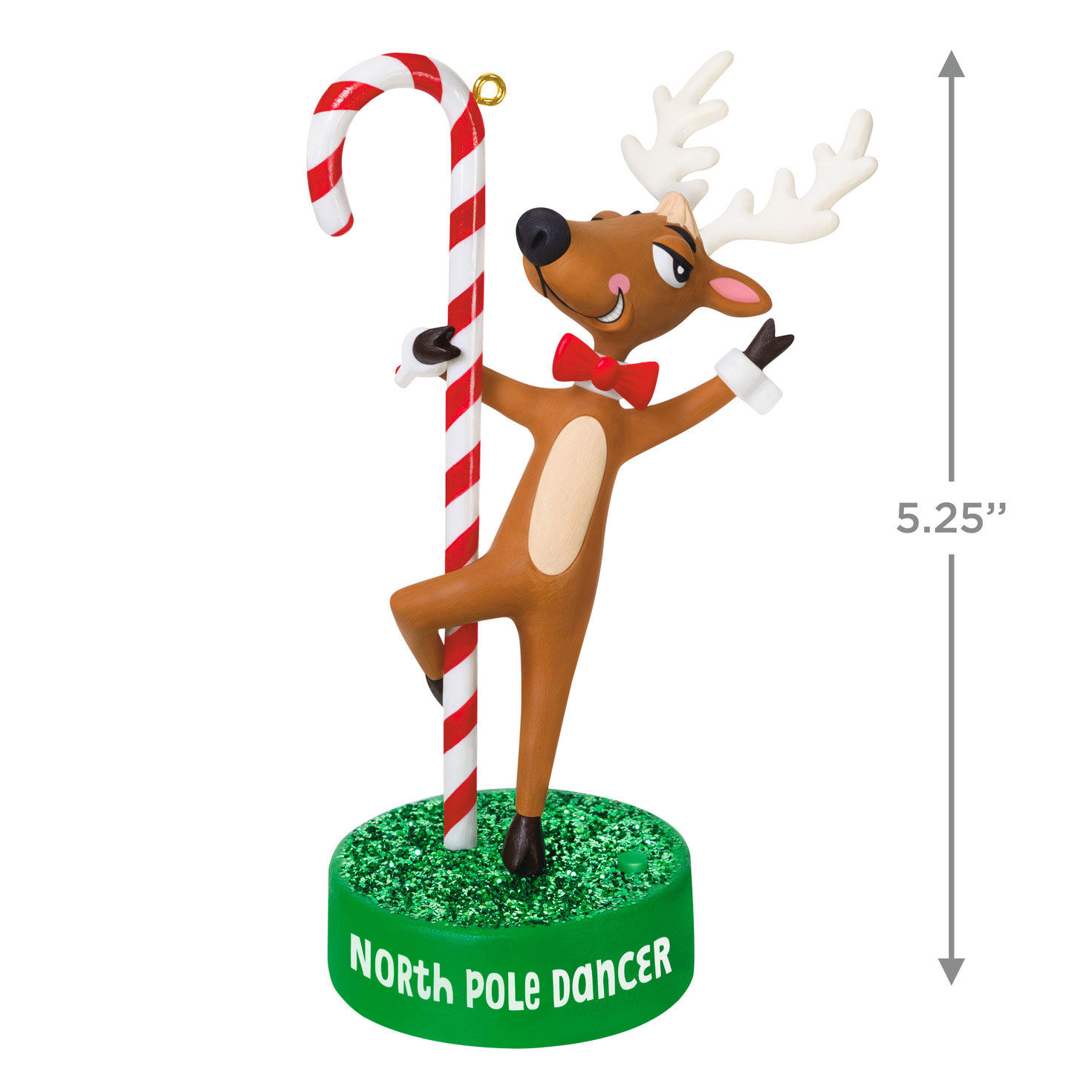 Reindeer Pole Dancer Keepsake Ornament measurement image number 3