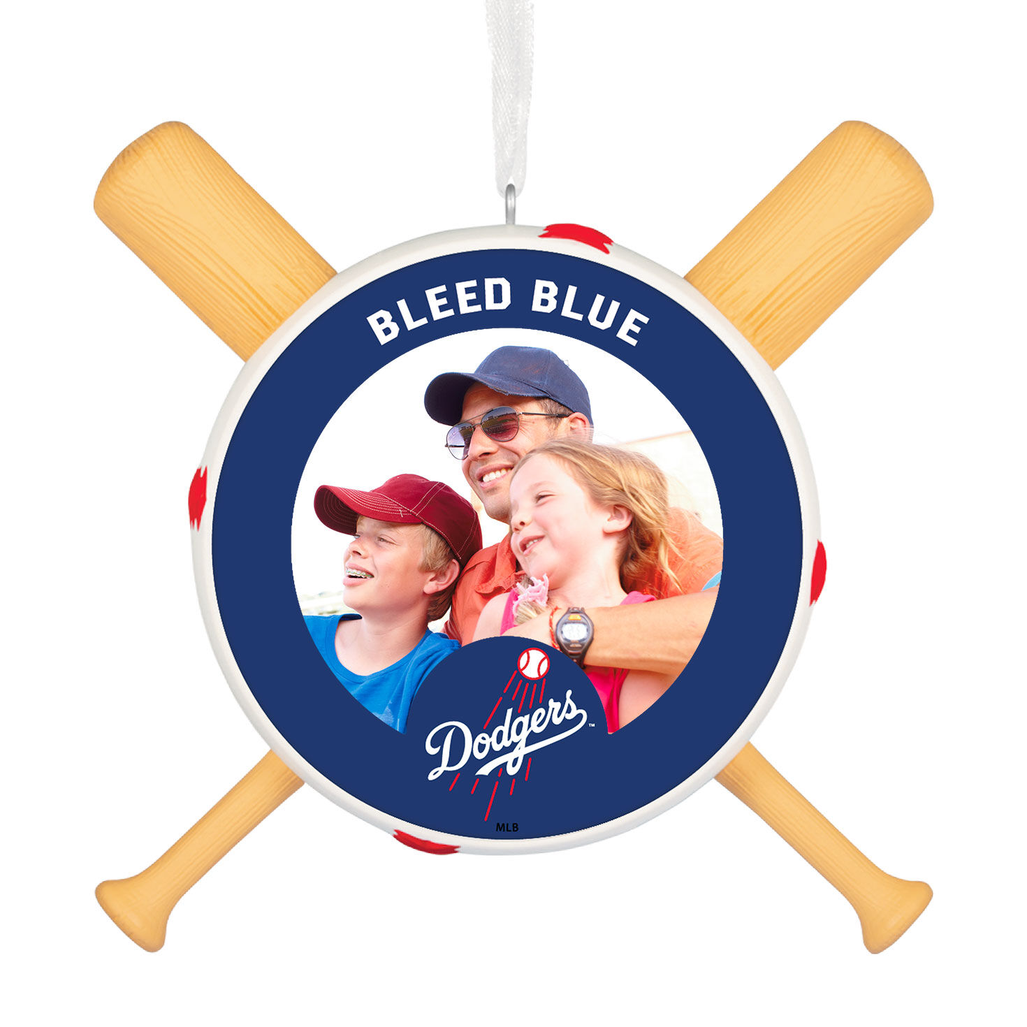 MLB Los Angeles Dodgers™ Baseball Personalized Ornament, Custom Photo and Text