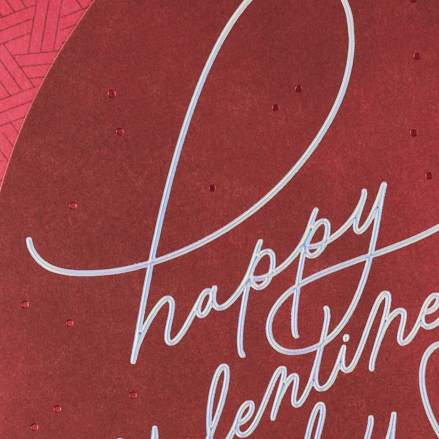 Modern Pink and Red Geometric Valentine's Day Card Card Front Detail image number 5
