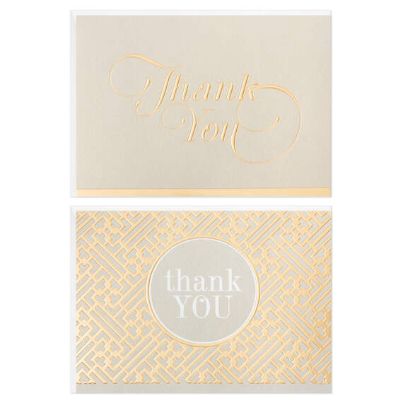 Gray and Gold Bulk Blank Thank-You Notes, Pack of 50, , large image number 2