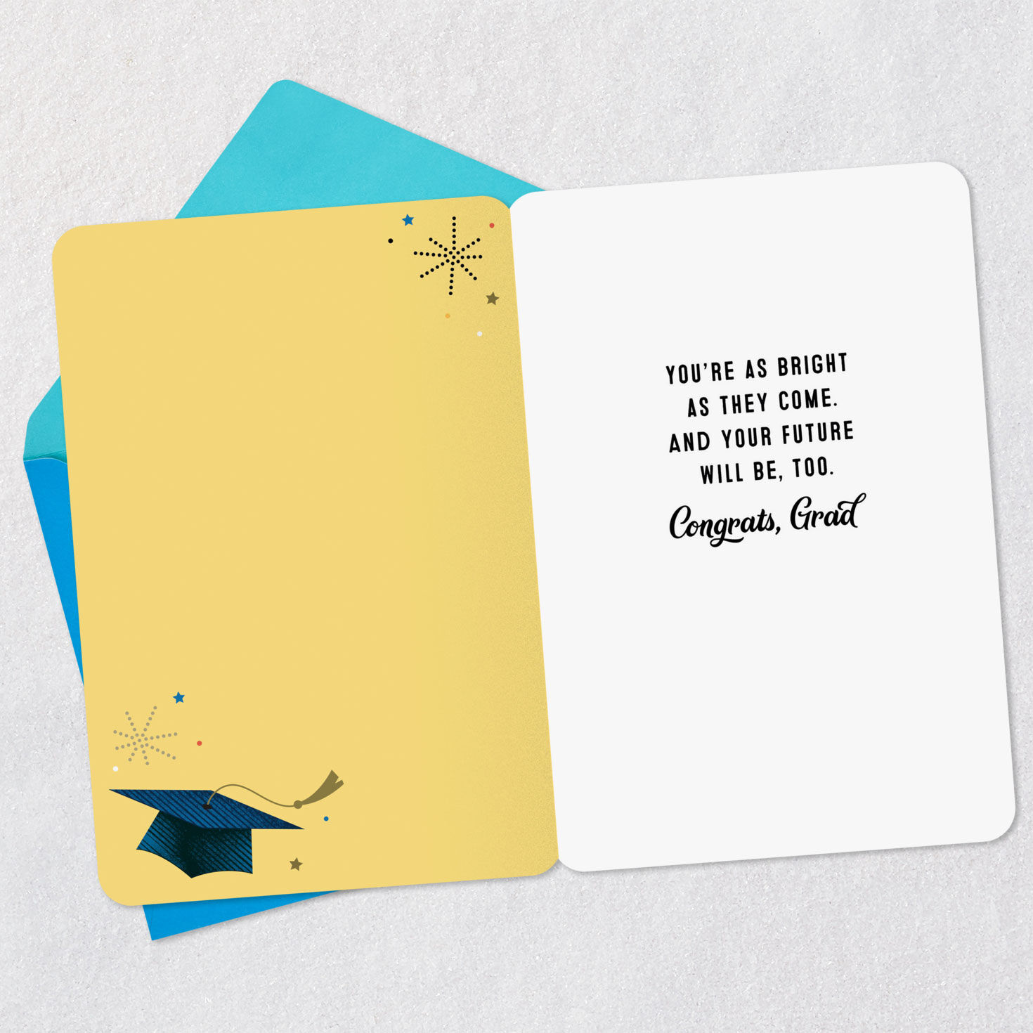 Disco Ball in Sunglasses and Cap Graduation Card Open card with envelope image number 3