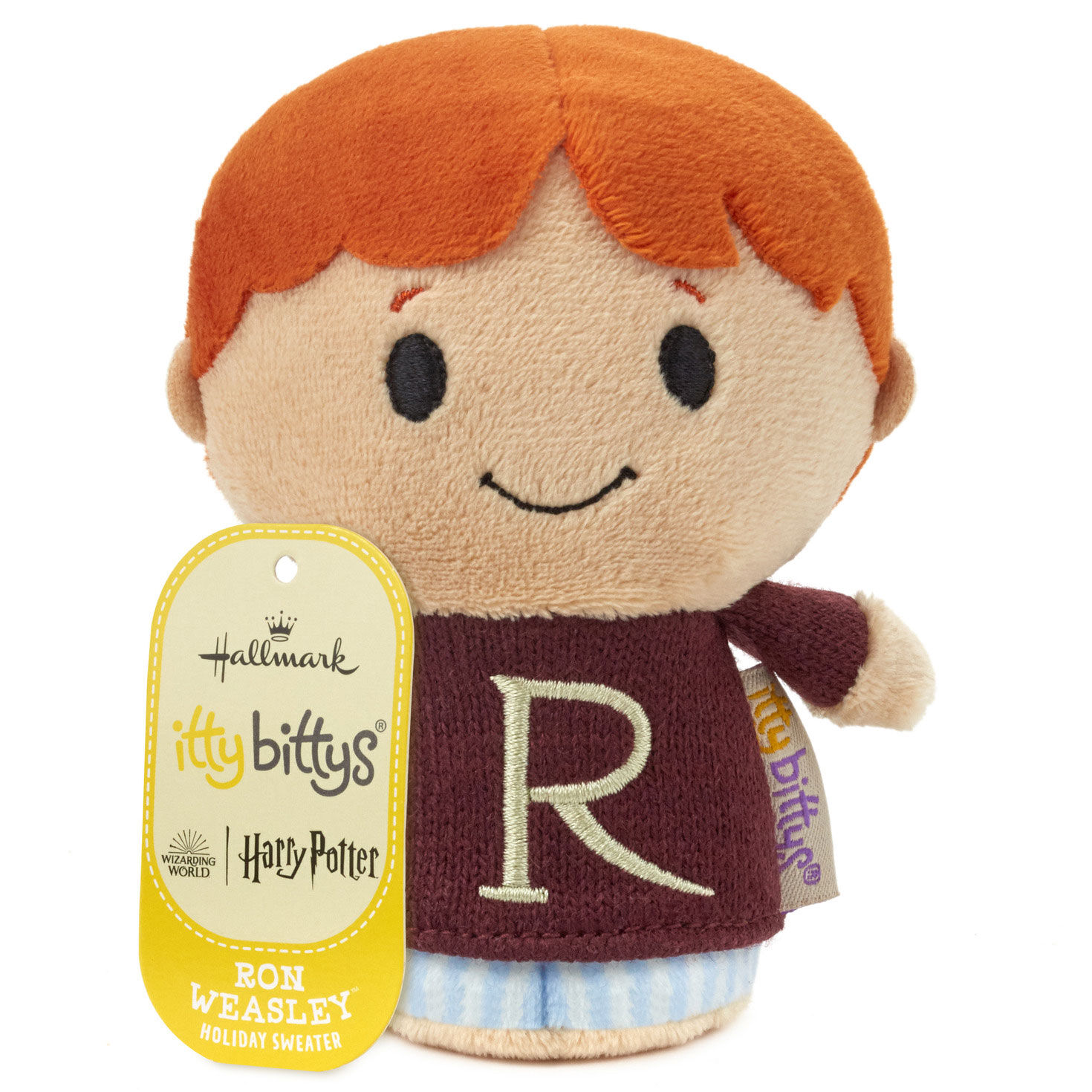itty bittys® Harry Potter™ Ron in Blue R Sweater Plush for only USD 9.99 | Hallmark