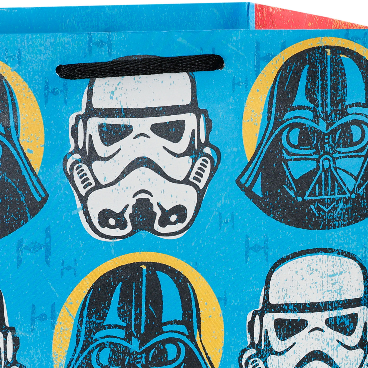 Darth Vader and Stormtrooper Helmets Medium Gift Bag Handle Detail image number 4