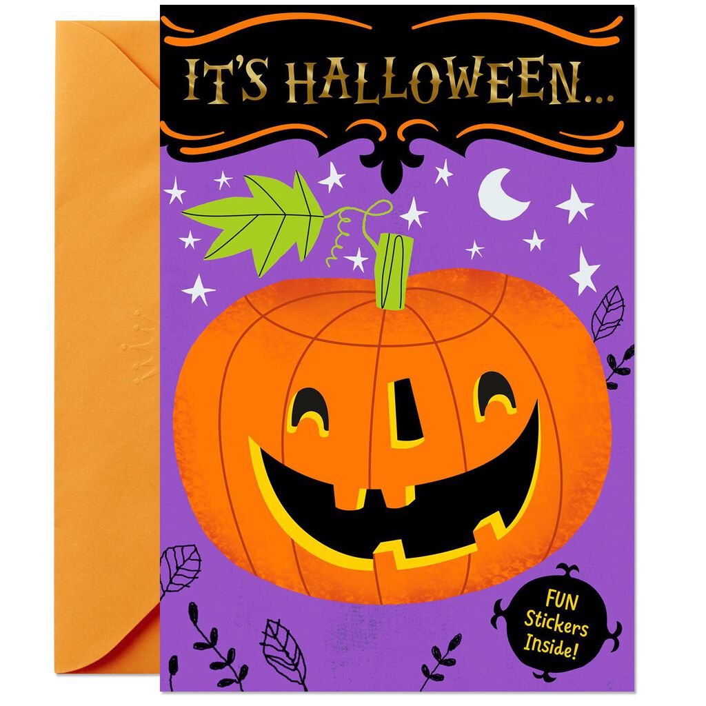 Pumpkin Decorating Activity Card With Stickers Greeting Pumpkin Decorating Activity Card With Stickers