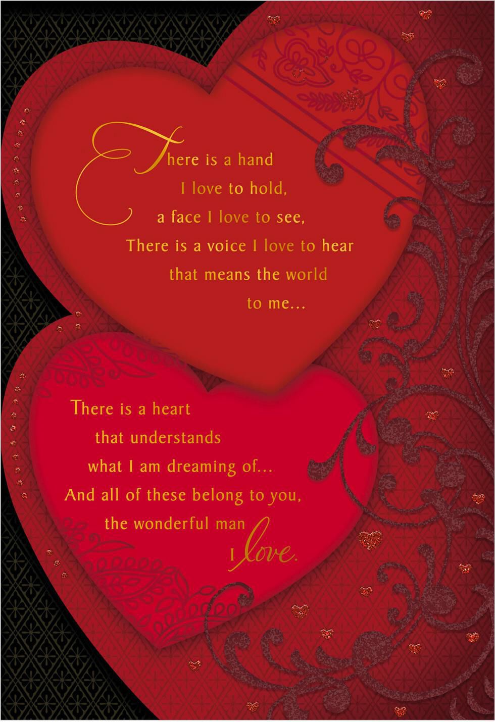 Two Hearts With Lace Valentine's Day Card for Husband