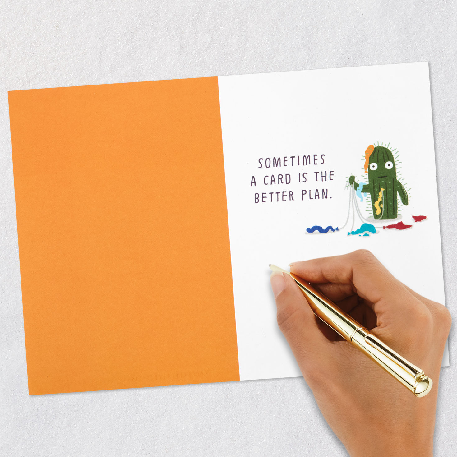 Cactus With Balloons Funny Encouragement Card Signing card image number 6